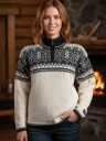 House of Yarn Sval Unisex Genser med Glidelås Str. L 506-95C042173 Offwhite