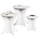  Kaffebord Sett 3 pcs Hvit 46 x 46 x 47 cm Massiv furu tre