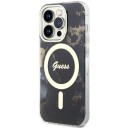 Guess Iphone 14 Pro Max Deksel Golden Marble Magsafe Svart