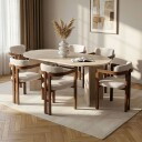 Dining Table & Chairs Set Nordure Vit -
