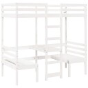  Ramme for loftseng skrivebord stoler hvit 80x200 cm heltre furu 8721158373175
