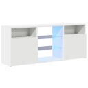 vidaXL TV-benk med LED-lys hvit 120x30x50 cm