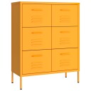 vidaXL Kommode sennepsgul 80x35x101,5 cm stål