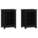 vidaXL Nattbord 2 stk svart 40x35x55 heltre furu