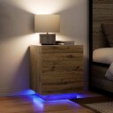  Nattbord med LED lamper Artisan Eik 45x40x55 cm