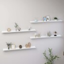 vidaXL Vegghyller 4 stk hvit 100x9x3 cm