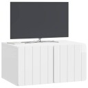  Vegghengt TV skap Veggmontert Høgglans hvit 59,5 x 41 x 30 cm