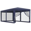 vidaXL Festtelt med 6 sidevegger av netting blå 3x6 m HDPE