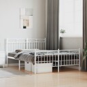 vidaXL Sengeramme i metall med hode- og fotgavl hvit 140x200 cm 8721012210684