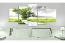 Bilde Tree Near The Road 5 Parts Green 100x50   Artgeist sp. z o. o.