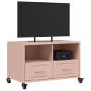  TV-benk rosa 68x39x43,5 cm kaldvalset stål 846699