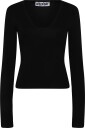 Weekday Vinnie V Neck Slim Long Sleeve   BLACK   M