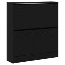  Skohylle med Flip Skuff Svart Eik 80x21x87,5 cm