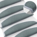  Selvlimende trappematter 15 pcs Havblå 80 x 24,5 x 3,5 cm