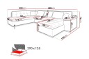 Niko U sovesofa 350x205x76 cm   Grå