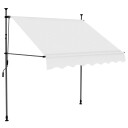 vidaXL Manuell uttrekkbar markise med LED 150 cm kremhvit