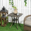 Sidebord for uteplass med paraplyhull i bronse