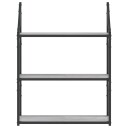  Vegghylle 3 etasjer grå sonoma 60x21x78,5 cm konstruert tre 8721012126138