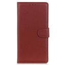INCOVER Samsung Galaxy S24 PU Litchi Skin Flip Deksel med Lommebok - Brun