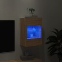 vidaXL Vegghengt TV-benk med LED sonoma eik 40x30x60,5 cm 8721012256668