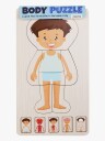 Barbo Toys Wooden Layer Body Puzzle - Boy - Brown - ONE SIZE