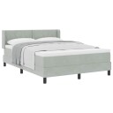 Box Spring Seng med Madrass Lysegrå 160x200 cm Fløyel