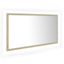 vidaXL LED Baderomsspeil 90x8,5x37 cm sponplate sonoma eik
