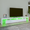  TV-benk med LED-lys hvit 260x36,5x40 cm 8720845649661
