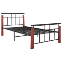 vidaXL Sengeramme metall og heltre eik 90x200 cm