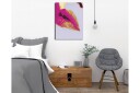 Lerretsbilde Fargerik leppetrykk med gulldetaljer Rosa / Gull