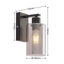Lindby Emavi vegglampe med røykglass