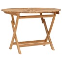 vidaXL Sammenleggbart hagebord Naturlig Ø 110 x 75 cm Massivt Teaktre
