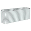 vidaXL Høybed 240x80x81 cm galvanisert stål sølv