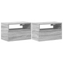  Veggmonterte nattbord 2 stk grå sonoma 45x26x28,5 cm 8721158574862
