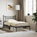 vidaXL Sengeramme i metall med hodegavl svart 100x190 cm 8720845883119