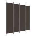 vidaXL Romdeler med 4 paneler brun 200x200 cm stoff