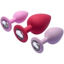 baseks Jewel Butt Plug Trening Sett - Lyserosa - Lyserosa