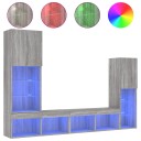 vidaXL Vegghengte TV-enheter 4 deler grå sonoma konstruert tre 8721012470743
