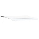 vidaXL Manuell markiseramme med LEDs Hvit 4,5 × 3,5 m