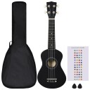 vidaXL Sopran-ukulele sett med veske for barn svart 21"
