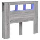  Sengegavl med LED grå sonoma 120x18,5x103,5 cm konstruert tre 8721012259263
