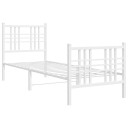  Sengeramme i metall med hode- og fotgavl hvit 75x190 cm 8721012373457
