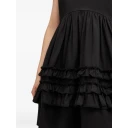 Ganni Stretch Cotton Mini Strap Dress   Black   34