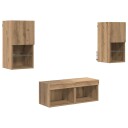  TV Veggskap 4 pcs Artisan Eik 30,5 x 30 x 60 cm Konstruert tre