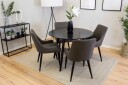Venture Design Plaza & Plaza spisegruppe Svart/grå 4 st stoler & bord 100 cm