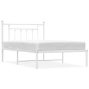 vidaXL Sengeramme i metall med hodegavl hvit 100x200 cm 8720845883614