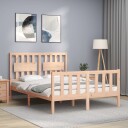 vidaXL Sengeramme med hodegavl 4FT6 double heltre 8720845975715