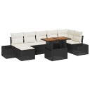 vidaXL Hagesofa Set 8 stk. Svart og krem
