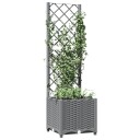 vidaXL Plantekasse med espalier lysegrå 40x40x136 cm PP