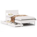  Sengeramme uten madrass hvit 75x190 cm heltre furu